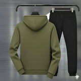 Men Royal Crest Hoodie Track Suit Green Black Fleece