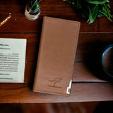 Men's Leather Wallet Brown Kangaroo Logo Minimalist
