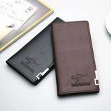 Men's Leather Wallet Brown Kangaroo Logo Minimalist