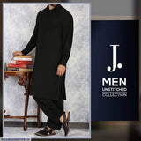 Men's Wash & Wear Plain Black Suit Black