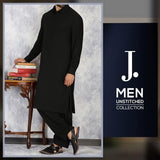 Men's Wash & Wear Plain Black Suit Black