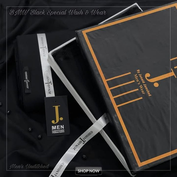 Men's Wash & Wear Plain Black Suit Black