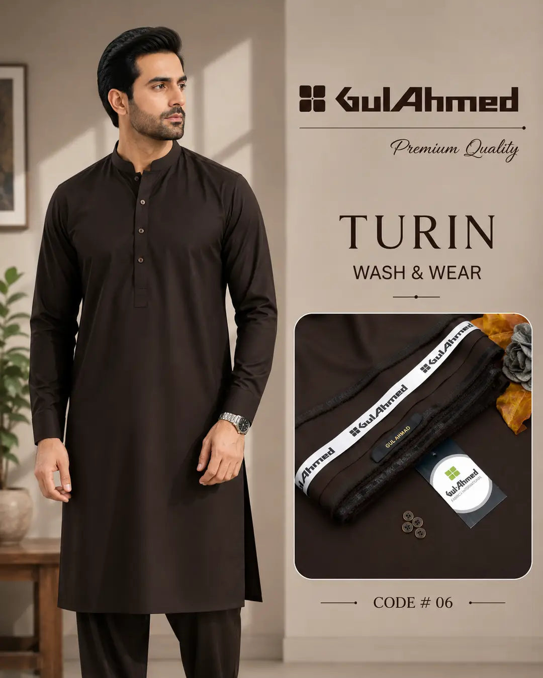 Men’s Unstitched Wash And Wear Plain Suit