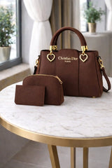 Girl's Leather Plain Hand Bag Set