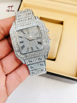 Luxury Rhinestone Gold Watch for Women Men