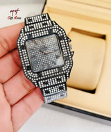 Luxury Rhinestone Gold Watch for Women Men