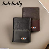 Men's Tri-Fold Leather Wallet Black Brown