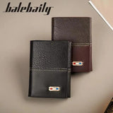 Men's Tri-Fold Leather Wallet Black Brown
