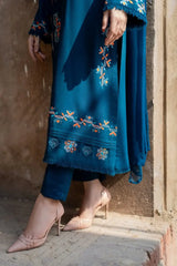 Exquisite Linen Embroidered Suit Set - 3 Pcs