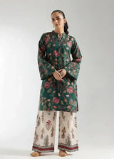 Green Printed Lawn Shirt and Trouser Set - 2 Pcs