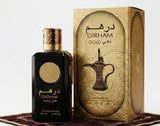 Dirham Gold Eau de Parfum by Ard Al Zaafaran – 100 mL Unisex Luxury Fragrance with Ornate Gold Packaging