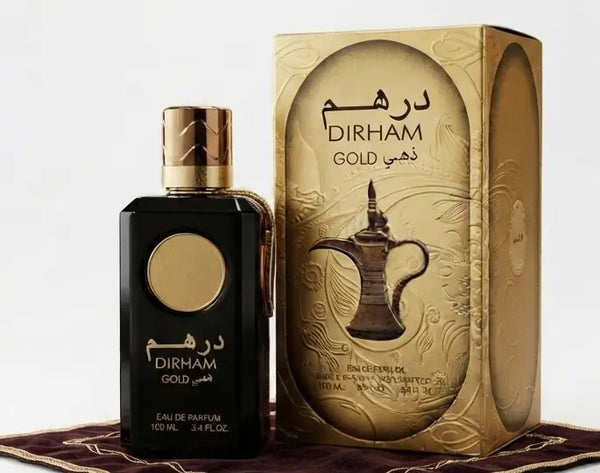 Dirham Gold Eau de Parfum by Ard Al Zaafaran – 100 mL Unisex Luxury Fragrance with Ornate Gold Packaging