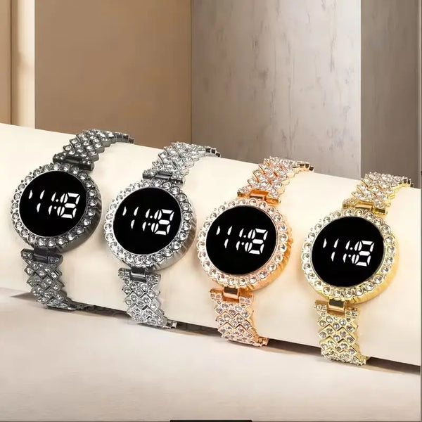 Digital Display Women's Bracelet Round Touch Watch