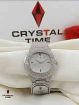 Stainless Steel Diamond Stone Watch For Women's With Butterfly Lock