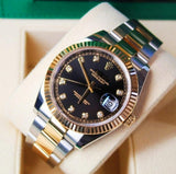Men's Luxury Watch Black Diamond Dial 41mm Stainless Steel